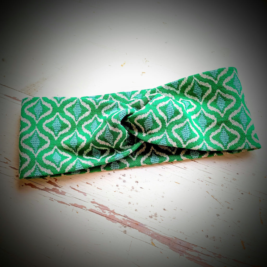 Haarband/ Stirnband Türkies Grün Baumwolle Stretch Größe S (für Kinder)