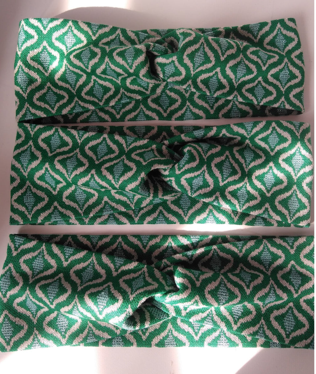 Haarband / Stirnband Türkis Grün Baumwolle Stretch