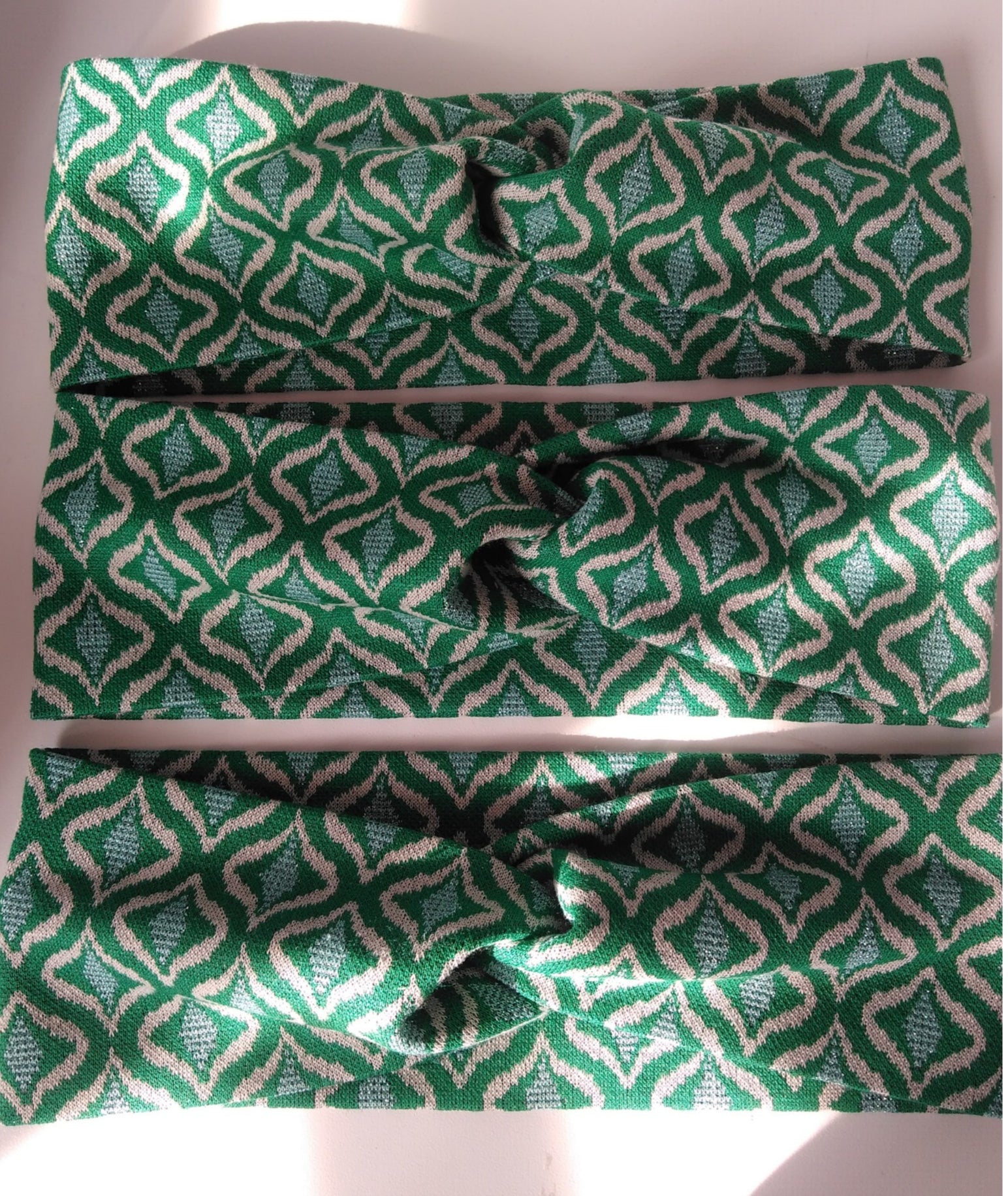 Haarband / Stirnband Türkis Grün Baumwolle Stretch