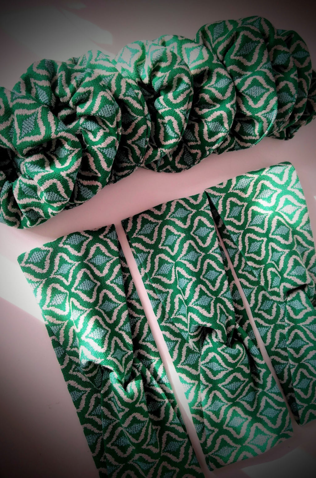 Haarband / Stirnband Türkis Grün Baumwolle Stretch