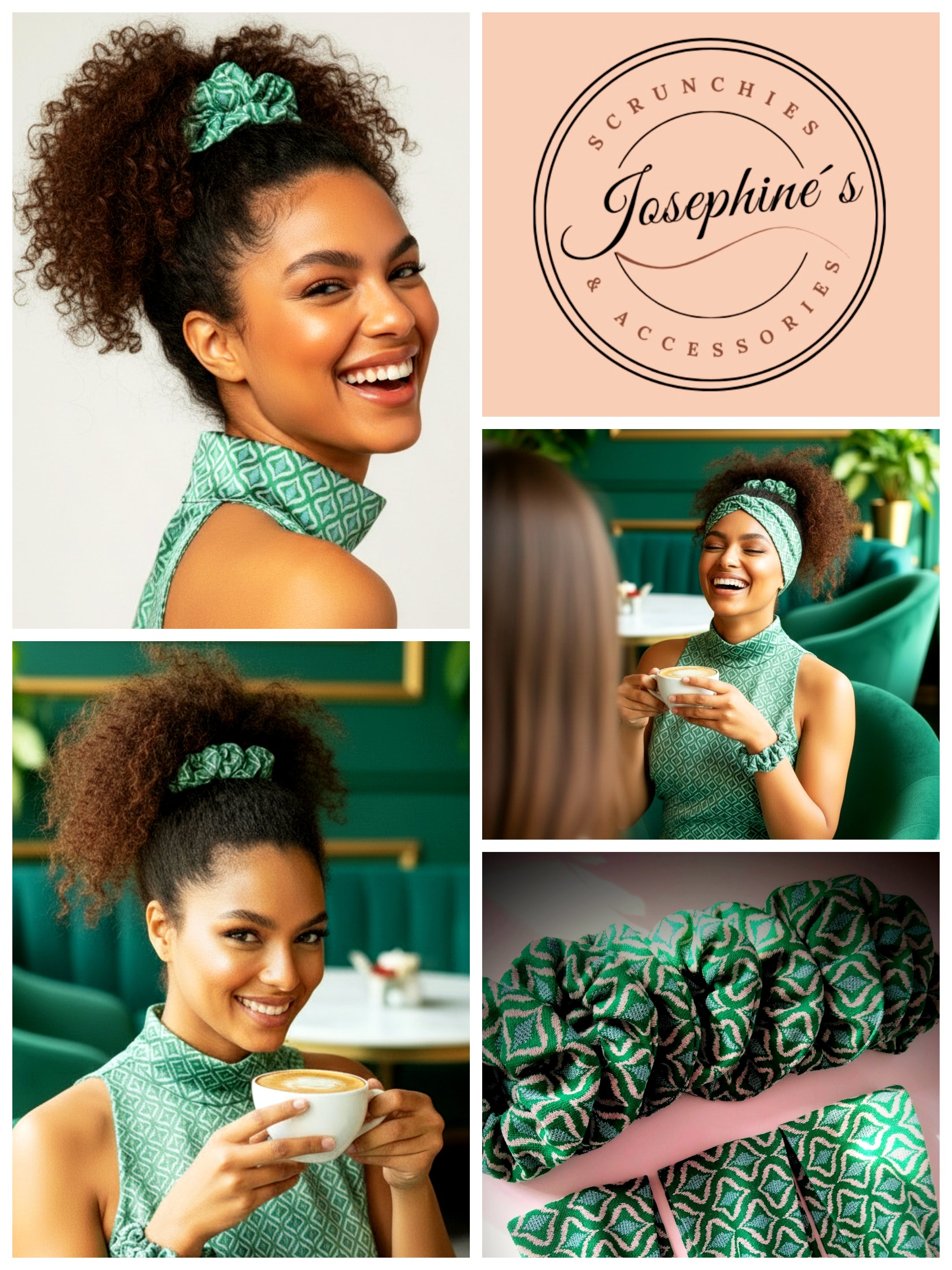 Scrunchie Türkies Grün Baumwolle Stretch