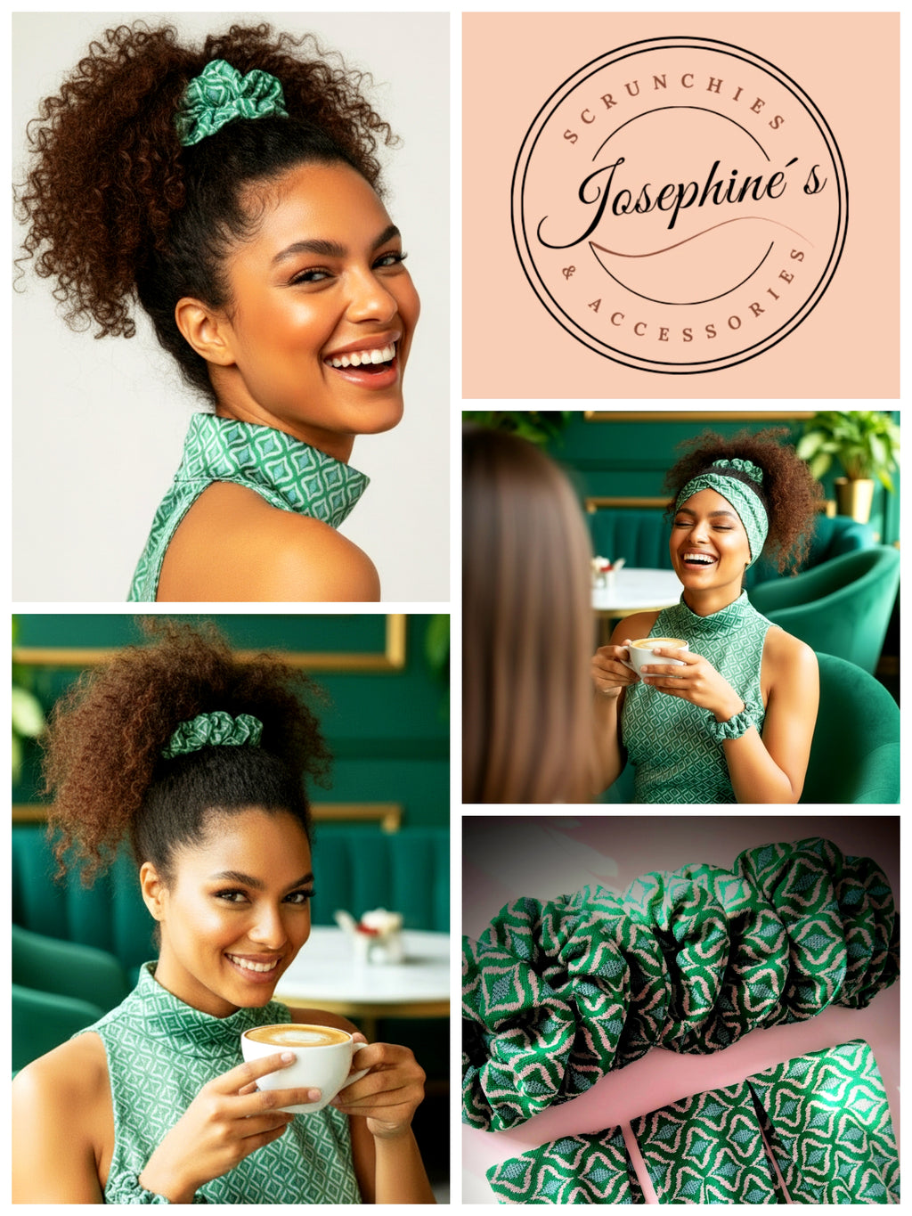 Scrunchie Türkies Grün Baumwolle Stretch